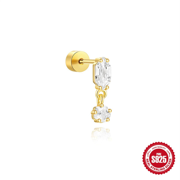 Wholesale S925 Sterling Silver Animal Butterfly Heart Star And Moon Element Piercing Earrings With Zirconia And Geometric Shape