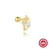 Wholesale S925 Sterling Silver Animal Butterfly Heart Star And Moon Element Piercing Earrings With Zirconia And Geometric Shape