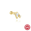 Wholesale S925 Sterling Silver Animal Butterfly Heart Star And Moon Element Piercing Earrings With Zirconia And Geometric Shape