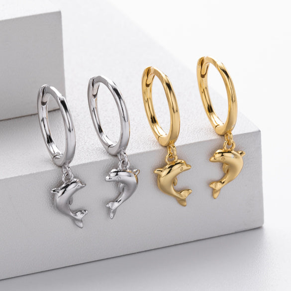 Wholesale S925 Sterling Silver Animal Dolphin Women's Earrings