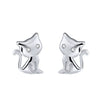 Wholesale S925 Sterling Silver Animal Kitten Earrings With Electroplating