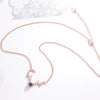 Wholesale S925 Sterling Silver Animals Zodiac Deer Pendant Clavicle Necklace With Cross Chain And Electroplating Treatment For Female