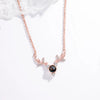 Wholesale S925 Sterling Silver Animals Zodiac Deer Pendant Clavicle Necklace With Cross Chain And Electroplating Treatment For Female