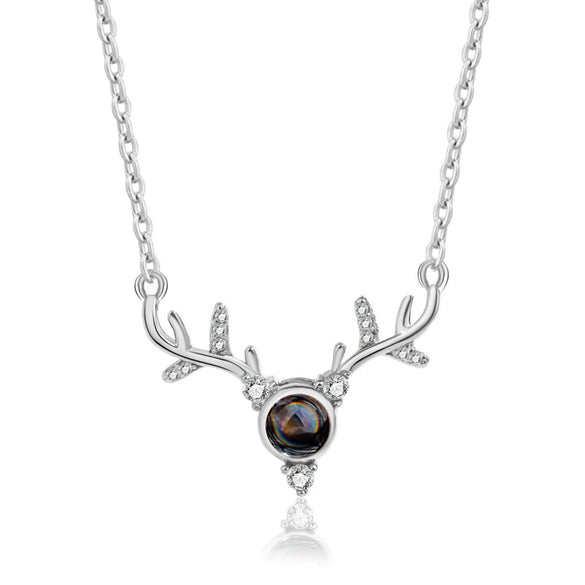 Wholesale S925 Sterling Silver Animals Zodiac Deer Pendant Clavicle Necklace With Cross Chain And Electroplating Treatment For Female
