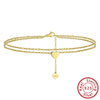Wholesale S925 Sterling Silver Anklet With 14K Gold Pendant Geometric Style For Women