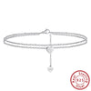 Wholesale S925 Sterling Silver Anklet With 14K Gold Pendant Geometric Style For Women