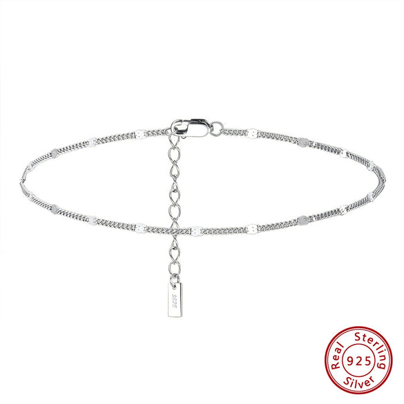 Wholesale S925 Sterling Silver Anklets Geometric Simple Style Foot Accessories