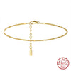 Wholesale S925 Sterling Silver Anklets Geometric Simple Style Foot Accessories