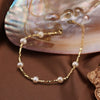 Wholesale S925 Sterling Silver Anklets With Natural Millet Beads And Freshwater Pearls Geometric Retro Minimalist Electroplated Style
