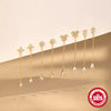 Wholesale S925 Sterling Silver Asymmetrical Moon Earrings With French Tassel And Zircon Geometric Design