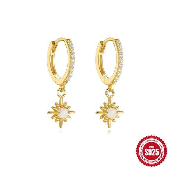 Wholesale S925 Sterling Silver Asymmetrical Moon Earrings With French Tassel And Zircon Geometric Design