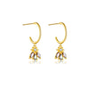 Wholesale S925 Sterling Silver Bee Ear Drop Earrings With Color Zircon Light Luxury Style Platinum Or 18K Gold Electroplated
