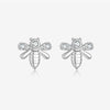 Wholesale S925 Sterling Silver Bee Earrings Electroplated With Platinum And 18K Gold Minimalist Animal Style Ear Jewelry For Women