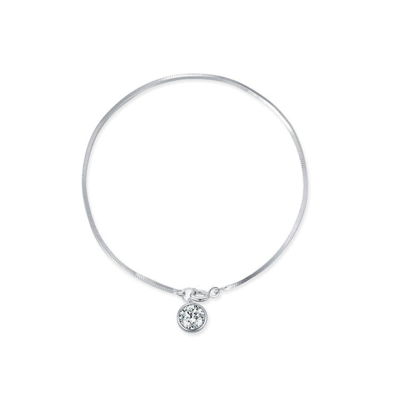 Wholesale S925 Sterling Silver Blade Snake Bone Bracelet With Geometric Style And Single Diamond For Women