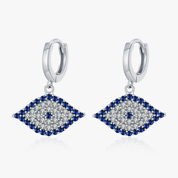 Wholesale S925 Sterling Silver Blue Eye Earrings For Women Electroplated Light Luxury Style