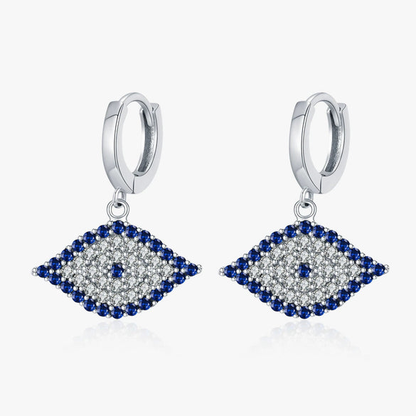 Wholesale S925 Sterling Silver Blue Eye Earrings For Women Electroplated Light Luxury Style