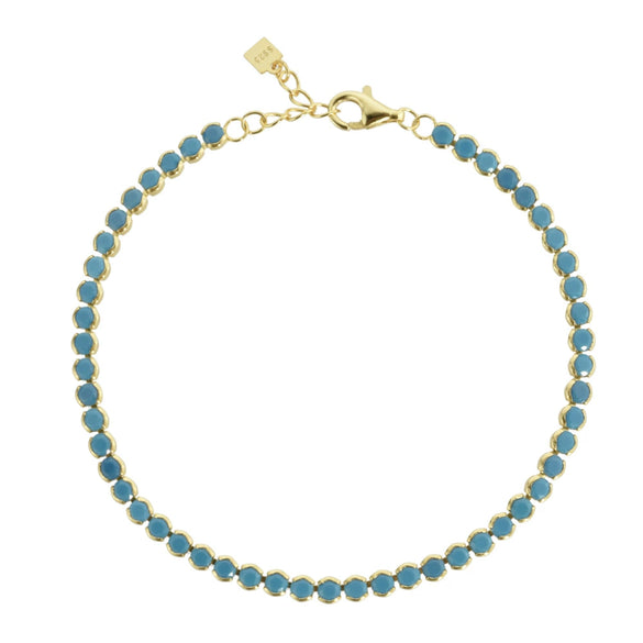 Wholesale S925 Sterling Silver Blue Pine Edge Multi Row Full Diamond Micro Encrusted Women's Hand Bracelet With Electroplating