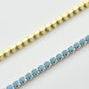 Wholesale S925 Sterling Silver Blue Pine Edge Multi Row Full Diamond Micro Encrusted Women's Hand Bracelet With Electroplating