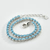 Wholesale S925 Sterling Silver Blue Pine Edge Multi Row Full Diamond Micro Encrusted Women's Hand Bracelet With Electroplating
