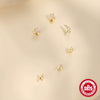 Wholesale S925 Sterling Silver Bow Pattern Microinlaid Zircon Flower Ear Bone Nail Piercing Earrings For Women