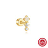 Wholesale S925 Sterling Silver Bow Pattern Microinlaid Zircon Flower Ear Bone Nail Piercing Earrings For Women