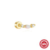 Wholesale S925 Sterling Silver Bow Pattern Microinlaid Zircon Flower Ear Bone Nail Piercing Earrings For Women