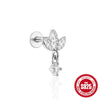 Wholesale S925 Sterling Silver Bow Triangle Geometric Flat Head Piercing Ear Nails Earrings With Environmental Protection Electroplating Unisex Cold Style