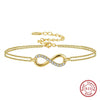 Wholesale S925 Sterling Silver Bracelet Bow Geometric 4A Zircon Electroplated