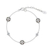 Wholesale S925 Sterling Silver Bracelet Geometric Four Leaf Clover Design 14K Gold Plated Inlaid With Zirconium