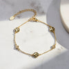 Wholesale S925 Sterling Silver Bracelet Geometric Four Leaf Clover Design 14K Gold Plated Inlaid With Zirconium