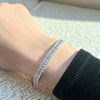 Wholesale S925 Sterling Silver Bracelet With High Carbon Diamond Square Zircon Geometric Design Electroplated For Women