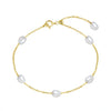 Wholesale S925 Sterling Silver Bracelet With Natural Freshwater Pearls Geometric Design Electroplating For Women