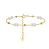 Wholesale S925 Sterling Silver Bracelet With Natural Freshwater Pearls Geometric Design Electroplating For Women