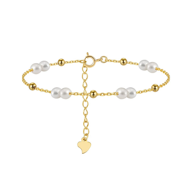 Wholesale S925 Sterling Silver Bracelet With Natural Freshwater Pearls Geometric Design Electroplating For Women