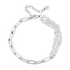Wholesale S925 Sterling Silver Bracelet With Natural Freshwater Pearls Geometric Design Electroplating For Women