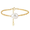Wholesale S925 Sterling Silver Bracelet With Natural Freshwater Pearls Geometric Design Electroplating For Women