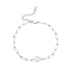 Wholesale S925 Sterling Silver Bracelet With Natural Freshwater Pearls Geometric Design Electroplating For Women
