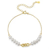 Wholesale S925 Sterling Silver Bracelet With Natural Freshwater Pearls Geometric Design Electroplating For Women