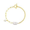 Wholesale S925 Sterling Silver Bracelet With Ot Buckle Splicing Chain And Natural Baroque Pearl Handmade Electroplated Internet Celebrity Minimalist Style For Women