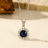 Wholesale S925 Sterling Silver British Retro Imitation Sapphire Electroplated Women's Clavicle Necklace