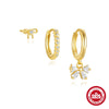 Wholesale S925 Sterling Silver Butterfly Bow Stud Earrings With Zirconia For Women