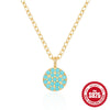 Wholesale S925 Sterling Silver Butterfly Double Peach Heart Water Drop Ball Turquoise Clavicle Necklace For Women With Inlaid Zircon In Geometric Design