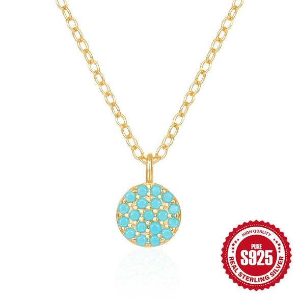 Wholesale S925 Sterling Silver Butterfly Double Peach Heart Water Drop Ball Turquoise Clavicle Necklace For Women With Inlaid Zircon In Geometric Design