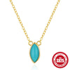 Wholesale S925 Sterling Silver Butterfly Double Peach Heart Water Drop Ball Turquoise Clavicle Necklace For Women With Inlaid Zircon In Geometric Design