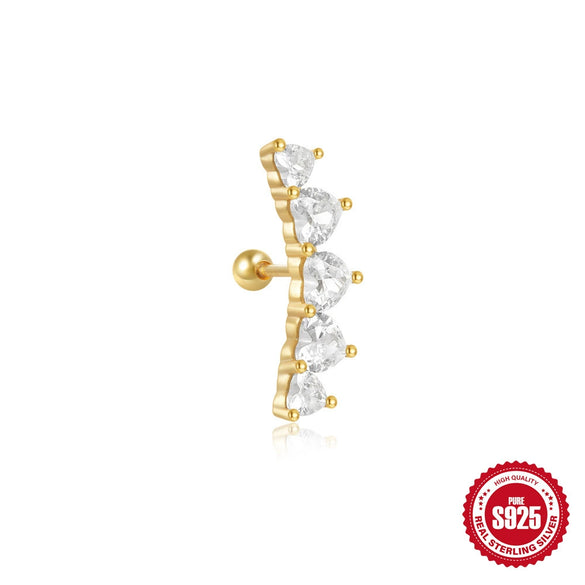 Wholesale S925 Sterling Silver Butterfly Ear Bone Nail Earrings With Hollow Design And Geometric Pattern Unisex Environmental Protection Electroplating