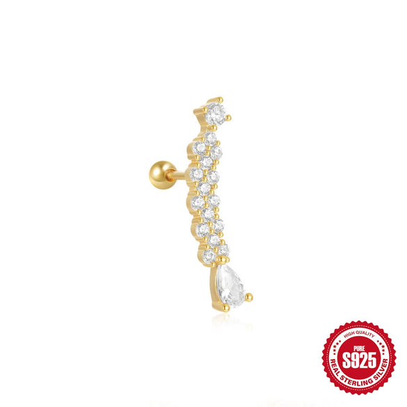 Wholesale S925 Sterling Silver Butterfly Ear Bone Nail Earrings With Hollow Design And Geometric Pattern Unisex Environmental Protection Electroplating