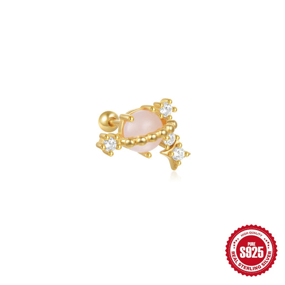 Wholesale S925 Sterling Silver Butterfly Ear Bone Nail Earrings With Hollow Design And Geometric Pattern Unisex Environmental Protection Electroplating