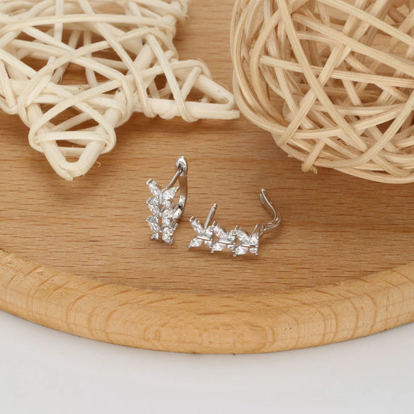 Wholesale S925 Sterling Silver Butterfly Inlaid Zircon Women's Earrings