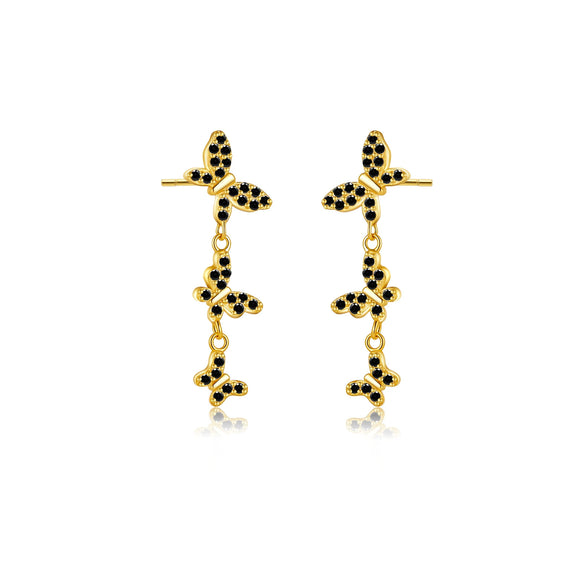 Wholesale S925 Sterling Silver Butterfly Pendant Earrings For Women Light Luxury Sweet Animal Style