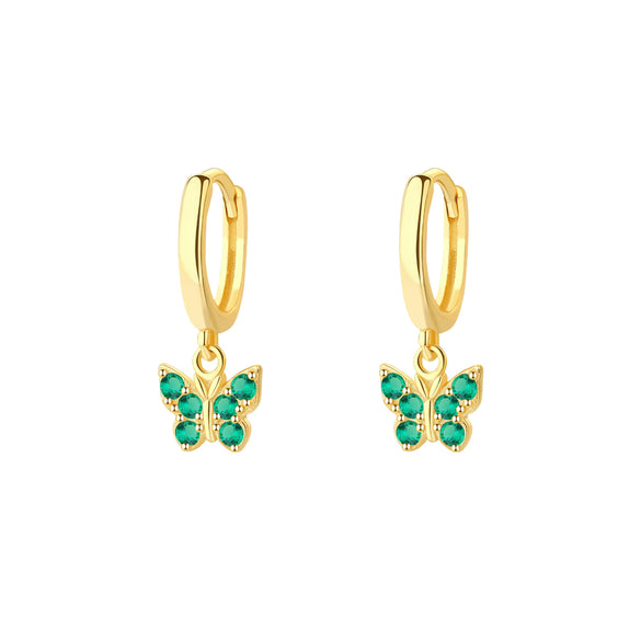 Wholesale S925 Sterling Silver Butterfly Zircon Geometric Women's Earrings